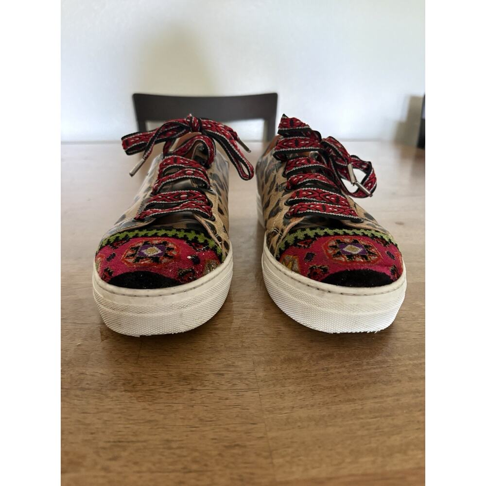 ETRO Sneakers EU 41 Unisex Multicolor Paisley Leopard Print Embroidered Designer - Picture 2 of 9